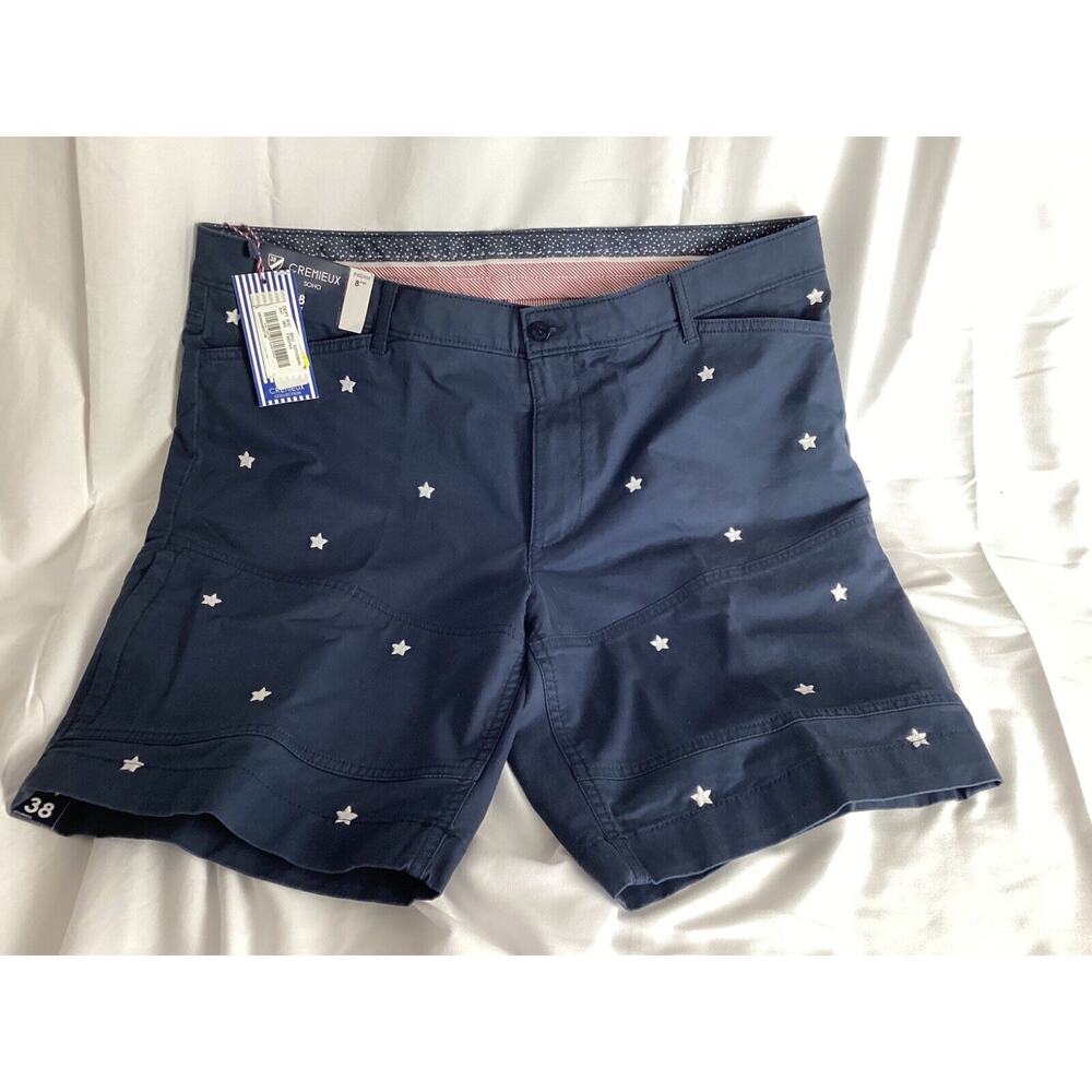 Cremieux Shorts Adult 38 Navy Blue White Stars Mens 8 inseam. FREE SHIPPING